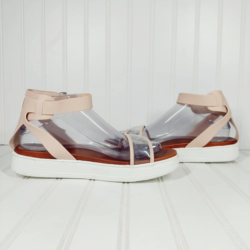 Womens Cream Strappy Ankle-Wrap Sandals